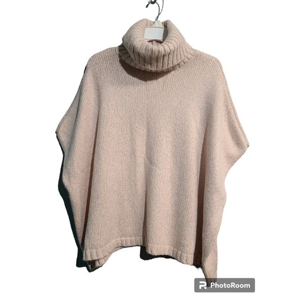 Loft Pink Turtleneck Poncho Sweater Size XS/Small NWT - Picture 1 of 5